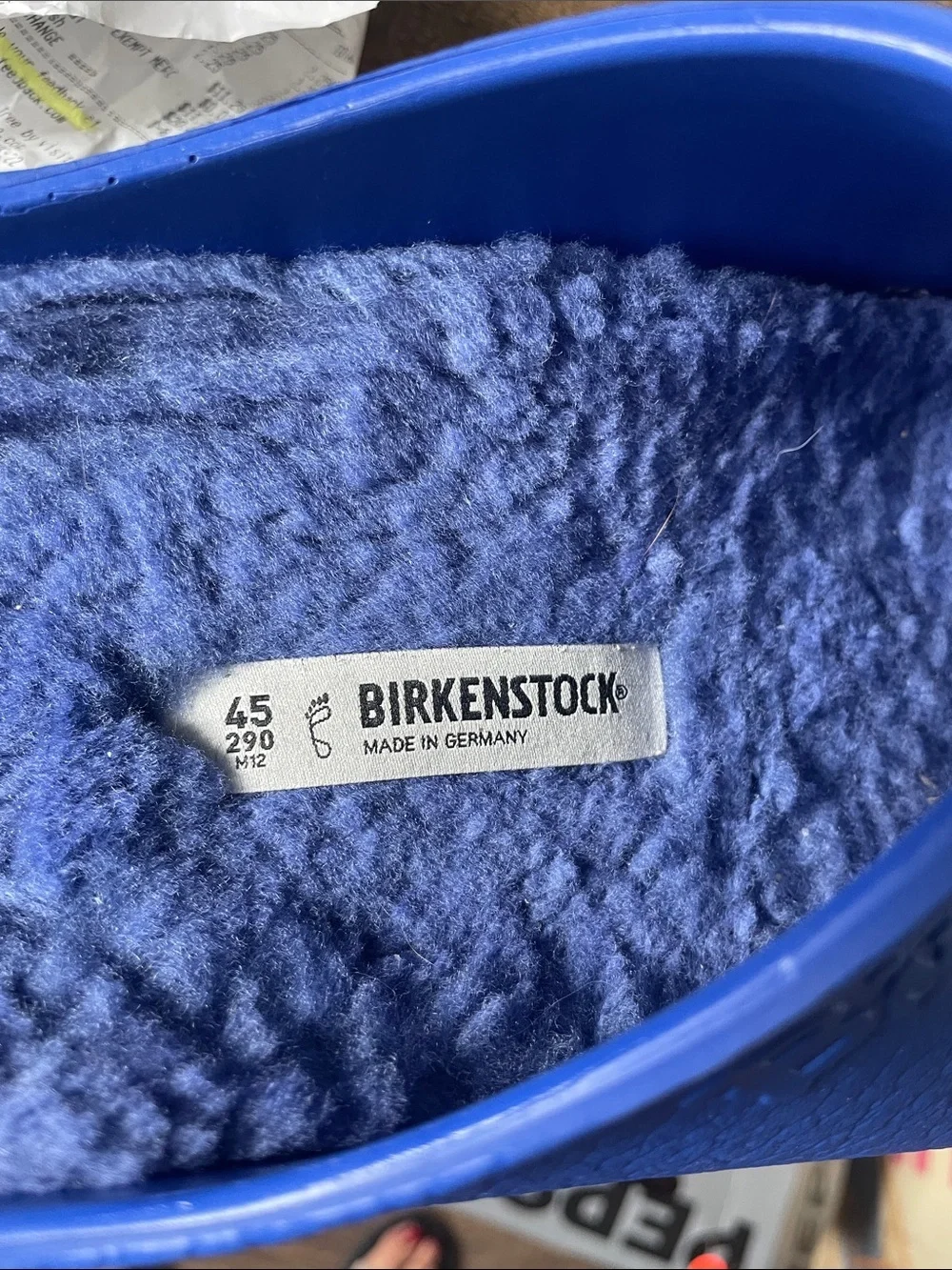 Birkenstock Blue Fleece-Lined Clogs